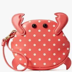 Kate Spade Limited Edition Discontinued Peach Melba Multi Shelly Crab Wristlet.